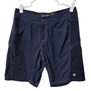 KUHL Shorts Men 34 Blue Solid Outdoor Mountains Hiking